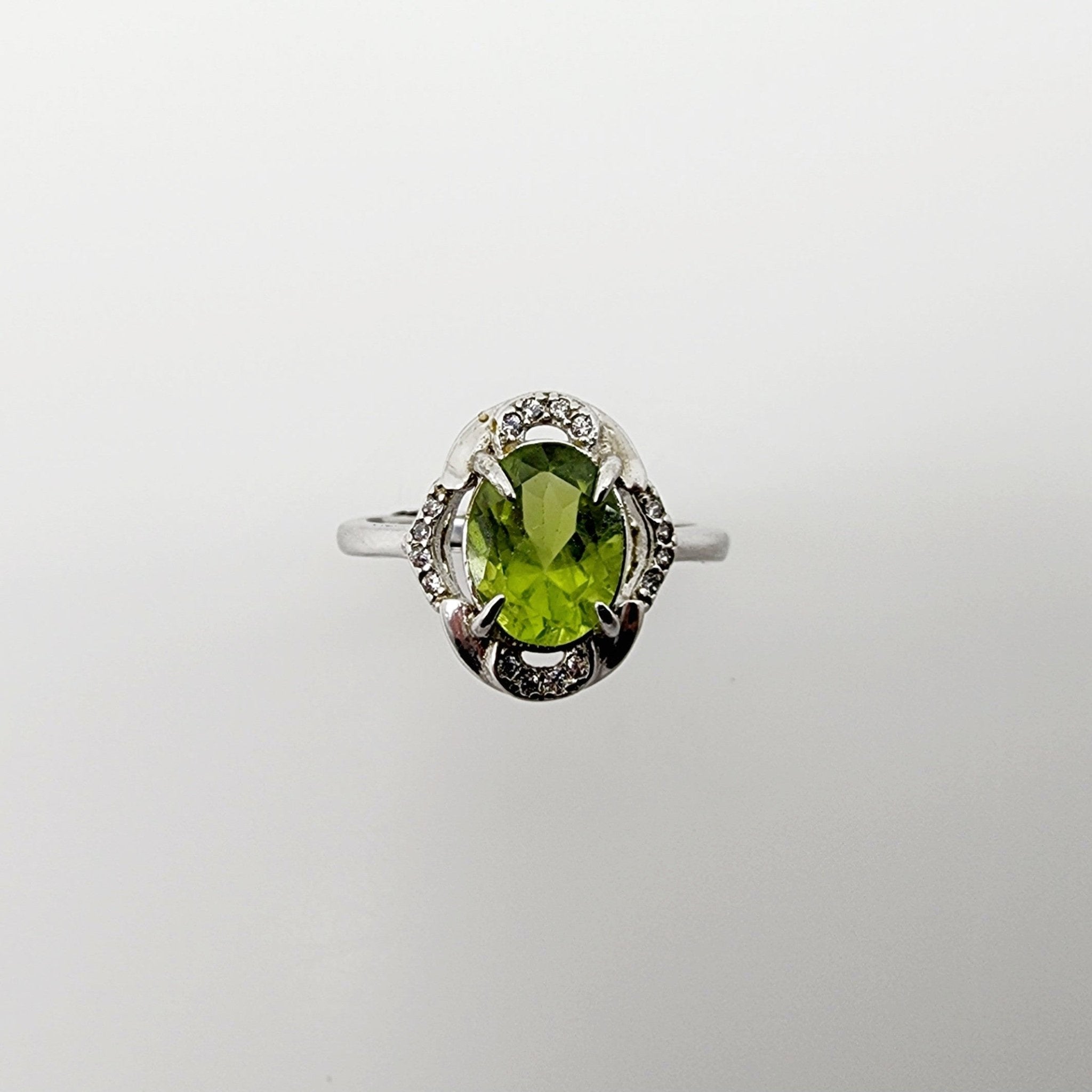 Anillo de Peridoto y cubic zirconia - Anillos