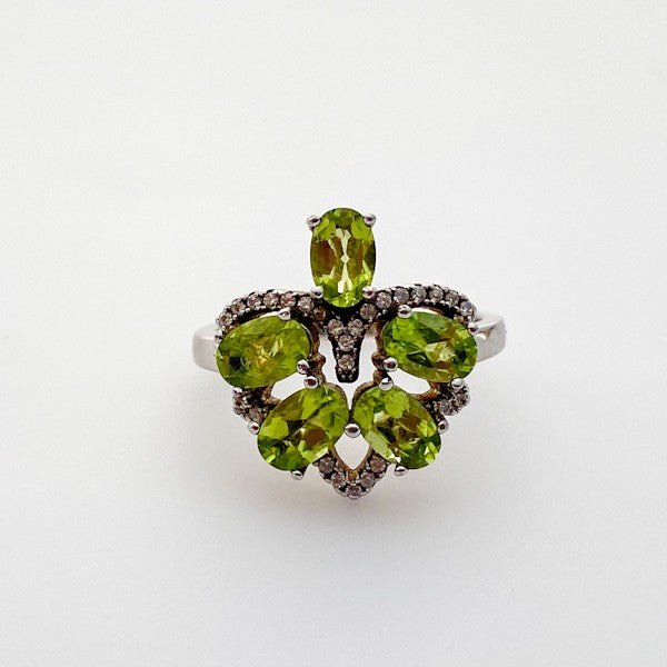 Anillo de Peridoto y cubic zirconia - Anillos