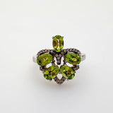 Anillo de Peridoto y cubic zirconia - Anillos