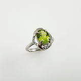 Anillo de Peridoto y cubic zirconia - Anillos