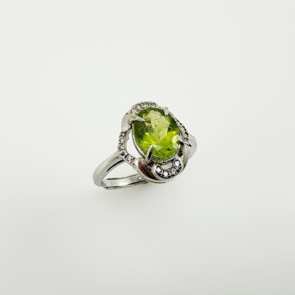 Anillo de Peridoto y cubic zirconia - Anillos