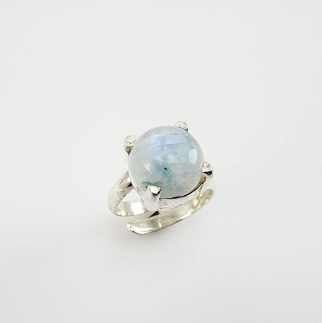 Anillo de Piedra Luna con berilo - Anillos
