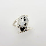 Anillo de Piedra Luna con turmalina - Anillos