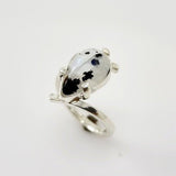 Anillo de Piedra Luna con turmalina - Anillos