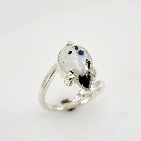 Anillo de Piedra Luna con turmalina - Anillos