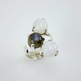 Anillo de Piedra Luna y labradorita - Anillos