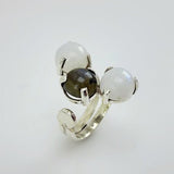 Anillo de Piedra Luna y labradorita - Anillos