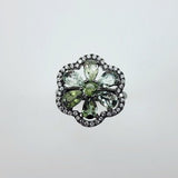 Anillo de Prasiolita y cubic zirconia - Anillos