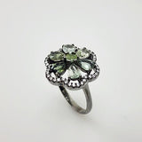 Anillo de Prasiolita y cubic zirconia - Anillos