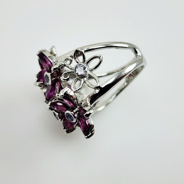 Anillo de Rodolita, tanzanita y zafiro amarillo - Anillos