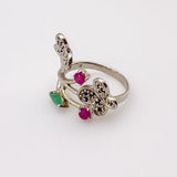Anillo de Rubí, Esmeralda y zafiros - Anillos