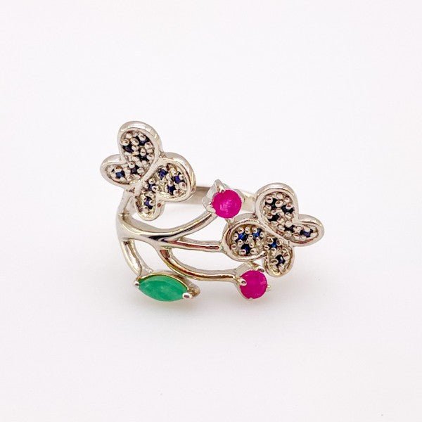 Anillo de Rubí, Esmeralda y zafiros - Anillos