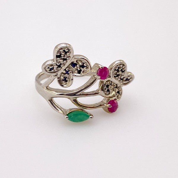 Anillo de Rubí, Esmeralda y zafiros - Anillos