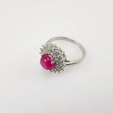 Anillo de Rubí iridiscente y Zirconia cúbica - Anillos