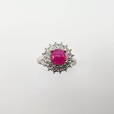 Anillo de Rubí iridiscente y Zirconia cúbica - Anillos
