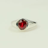 Anillo de Rubí Oval 7x5mm Talla 20 en Plata 950 - Anillos