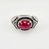 Anillo de Rubí y Espinela negra - Anillos