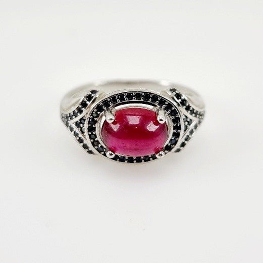 Anillo de Rubí y Espinela negra - Anillos