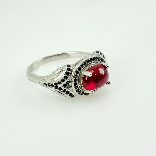 Anillo de Rubí y Espinela negra - Anillos