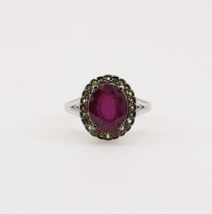 Anillo de rubí y zafiro amarillo - Anillos