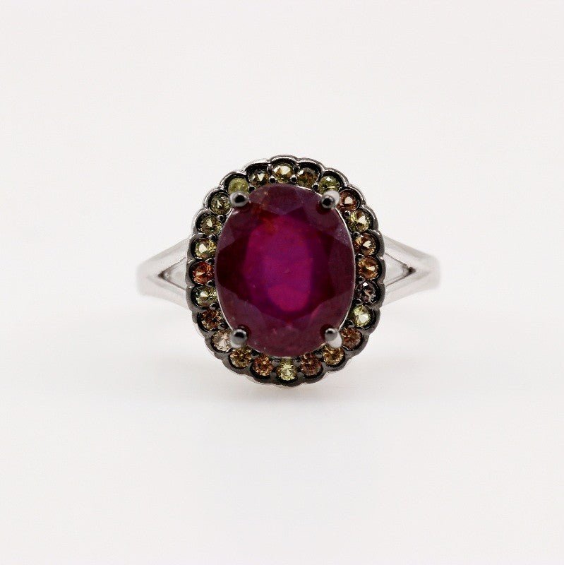 Anillo de rubí y zafiro amarillo - Anillos