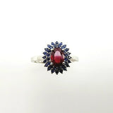 Anillo de rubí y zafiro azul - Anillos