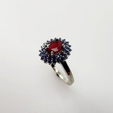 Anillo de rubí y zafiro azul - Anillos
