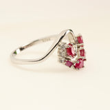 Anillo de Rubí y Zircón natural - Anillos