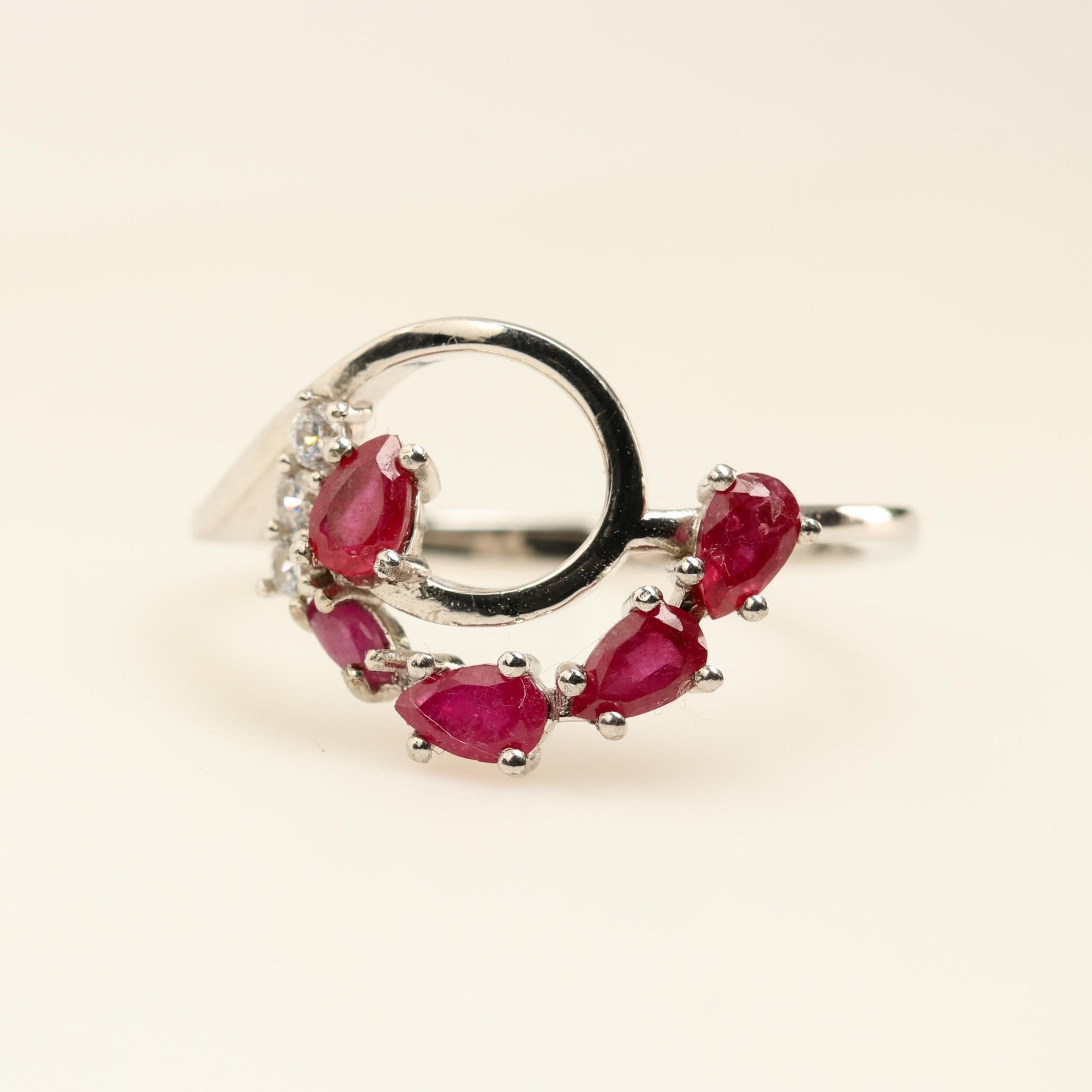 Anillo de Rubí y Zircón natural - Anillos