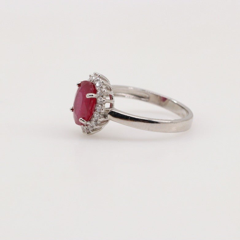 Anillo de Rubí y Zirconia cúbica - Anillos
