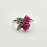 Anillo de Rubí y Zirconia cúbica - Anillos