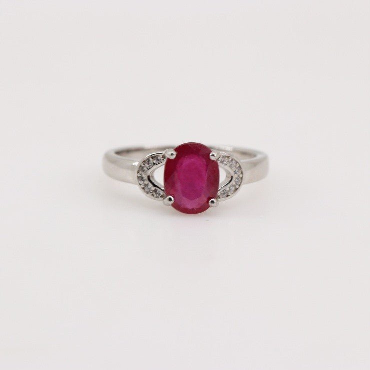 Anillo de Rubí y Zirconia cúbica - Anillos