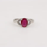 Anillo de Rubí y Zirconia cúbica - Anillos