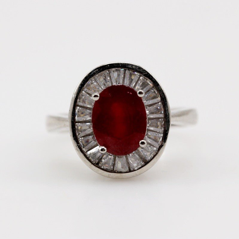 Anillo de Rubí y Zirconia cúbica - Anillos