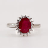 Anillo de Rubí y Zirconia cúbica - Anillos