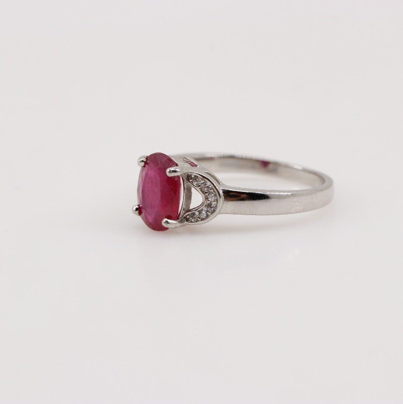 Anillo de Rubí y Zirconia cúbica - Anillos