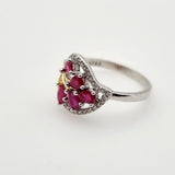 Anillo de Rubí y Zirconia Cúbica - Anillos