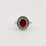 Anillo de Rubí y Zirconia cúbica - Anillos