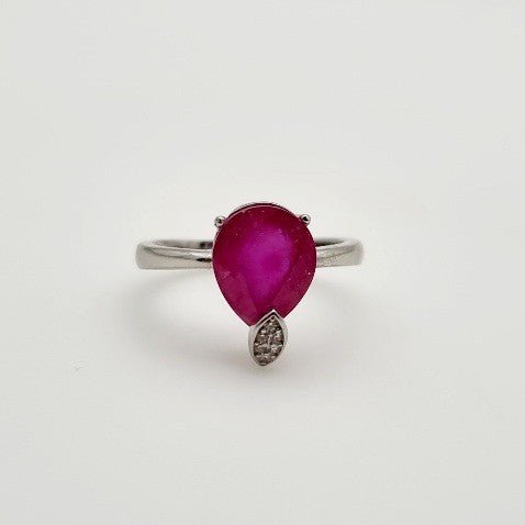 Anillo de Rubí y Zirconia cúbica - Anillos