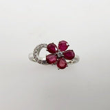 Anillo de Rubí y Zirconia cúbica - Anillos