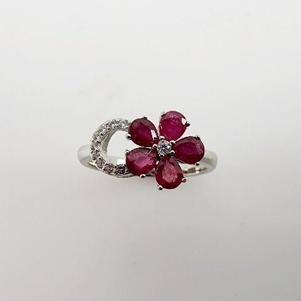 Anillo de Rubí y Zirconia cúbica - Anillos