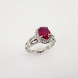 Anillo de Rubí y Zirconia cúbica - Anillos