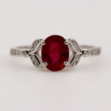 Anillo de Rubí y Zirconia cúbica - Anillos