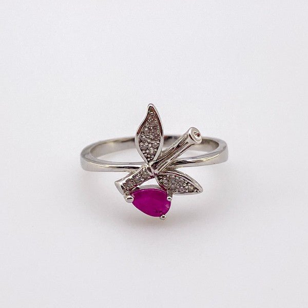 Anillo de Rubí y Zirconia cúbica - Anillos