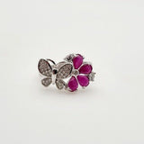 Anillo de Rubí y Zirconia cúbica - Anillos
