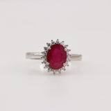 Anillo de Rubí y Zirconia cúbica - Anillos