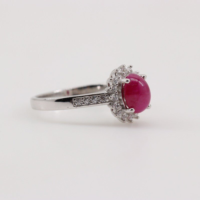 Anillo de Rubí y Zirconia cúbica - Anillos
