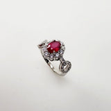 Anillo de Rubí y Zirconia cúbica - Anillos
