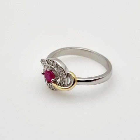 Anillo de Rubí y Zirconia cúbica - Anillos
