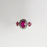 Anillo de Rubí y Zirconia cúbica - Anillos